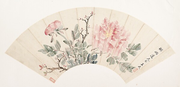 清   王武   牡丹圖   扇面|Peony