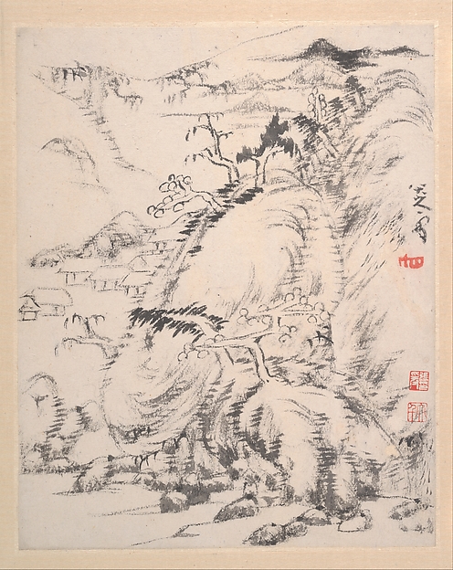 清  朱耷 (八大山人)  山水圖  冊|Landscape album