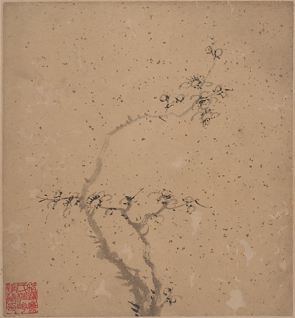 清  湯貽汾  墨梅  四冊頁|Blossoming Plum