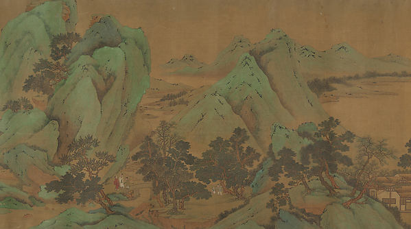 明/清　佚名　劉松年　偽款　山水人物圖|Garden estate