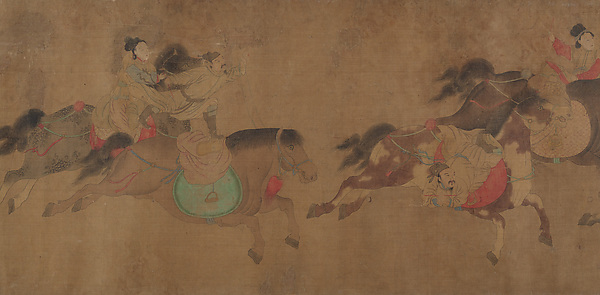 清　佚名　趙雍(僞款)　馬術圖　卷|Horsemanship demonstration