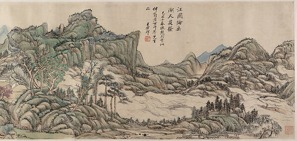 清  王原祁  江國垂綸圖  卷|Fishing in River Country at Blossom Time