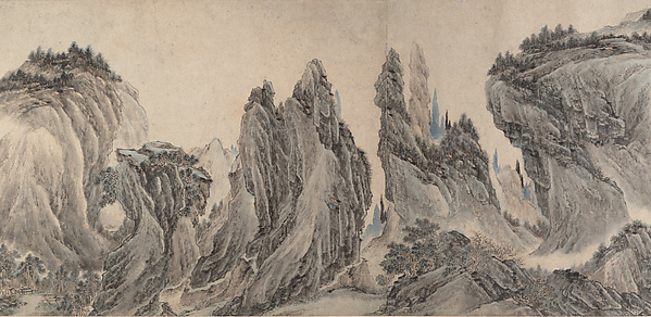 明/清   李在   董巨馬夏合風山水圖   卷|Landscape after Dong Yuan, Juran, Ma Yuan, and Xia Gui