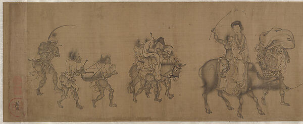 南宋/元  顏庚  鍾馗嫁妹圖  卷|The Demon Queller Zhong Kui Giving His Sister Away in Marriage