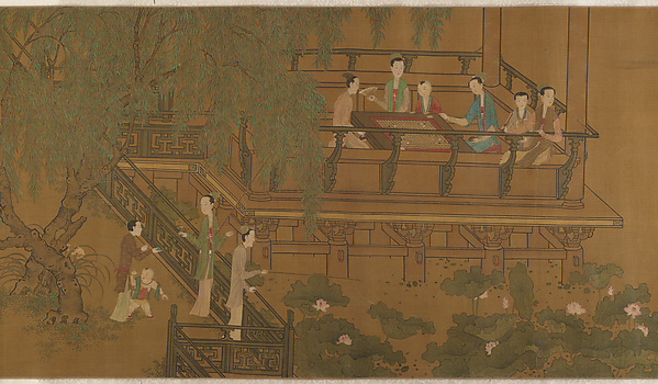 明   佚名   舊傳周昉   閑庭仕女圖   卷|Women and children in a garden