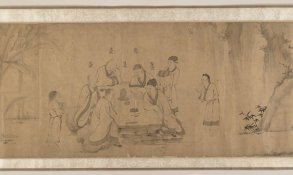 明　佚名　李公麟 偽款　白蓮社圖　卷|White Lotus Society