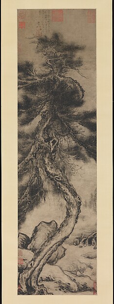 元/明   吳伯理   流水松風圖   軸|Dragon pine