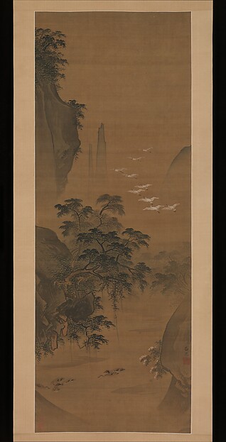 明   呂紀   秋景花鳥圖   軸|Autumn landscape with egrets and ducks