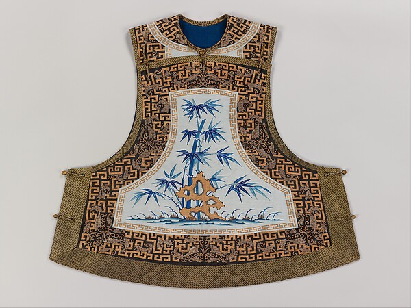 Woman's Sleeveless Jacket with Bamboo and Rock