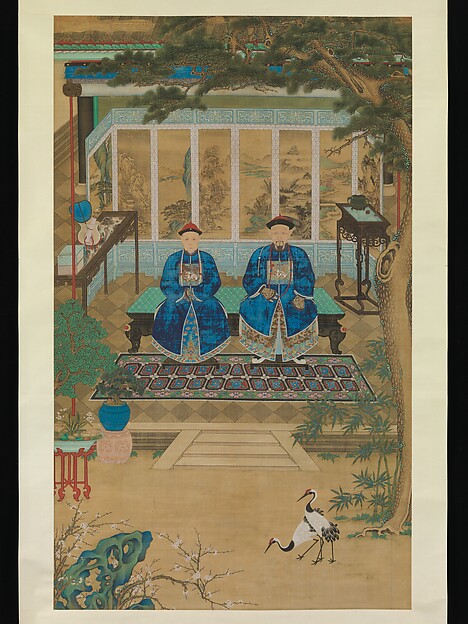 清   佚名   夫婦像   軸|Portrait of husband and wife