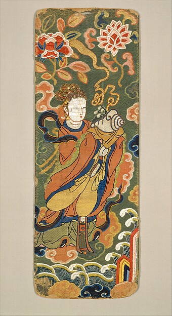 Book or Sutra Cover with Lady Bearing a Conch by an unrecorded maker, The Metropolitan Museum of Art