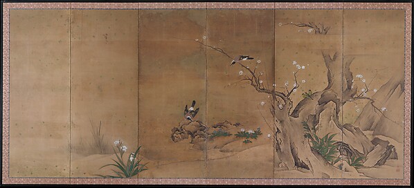 狩野山卜筆四季花鳥図屏風|Birds and Flowers of the Four Seasons