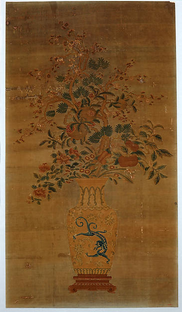 Panel with flower vase by an unrecorded maker, The Metropolitan Museum of Art