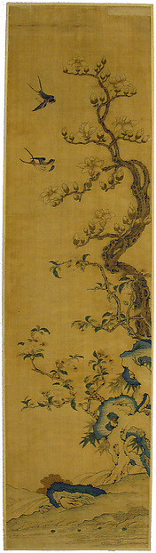 Panel with flowers and birds (spring scene) by an unrecorded maker, The Metropolitan Museum of Art