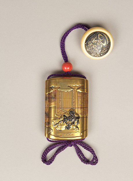 Inrō with Prince Yamato Takeru Disguised as a Woman