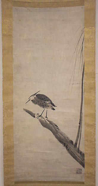 柳鷺図 (Ryūro zu)|Heron and Willow