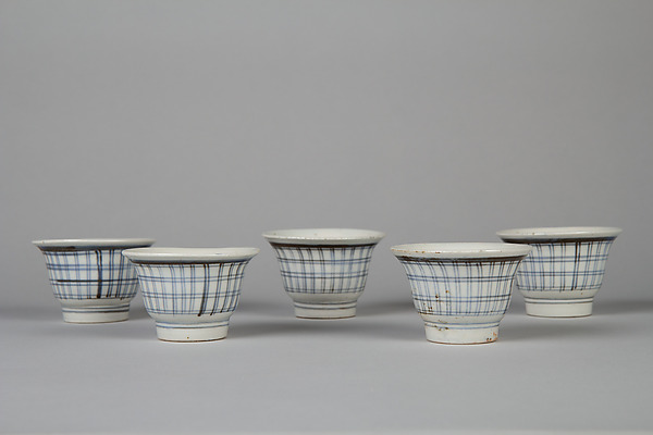 Set of Five Sencha Teacups (Sencha wan) with Lattice Pattern by an unrecorded maker, The Metropolitan Museum of Art