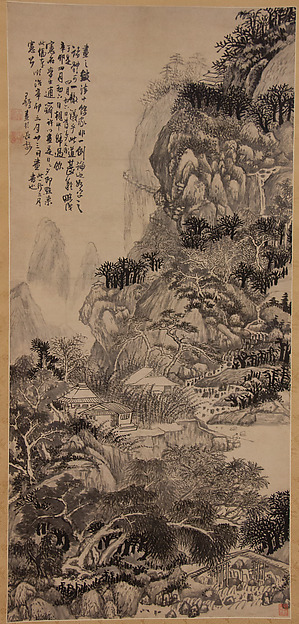 明/清  王鐸  山水圖  軸|Mountain Landscape