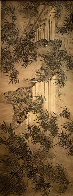 清   楊涵   風竹圖   軸|Windblown bamboo