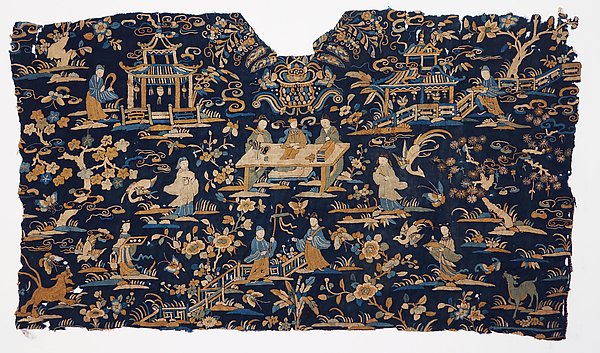 Fragment with Chinoiserie figures in a garden by an unrecorded maker, The Metropolitan Museum of Art