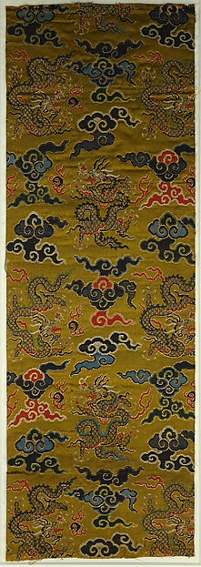 Textile fragment with dragon amidst clouds by an unrecorded maker, The Metropolitan Museum of Art