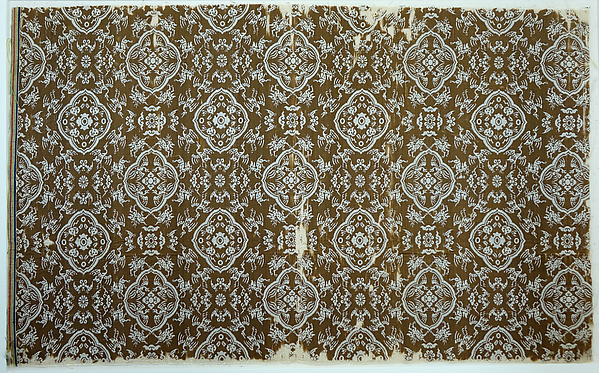 Textile fragment with peaches, plums, birds, bats and deer by an unrecorded maker, The Metropolitan Museum of Art