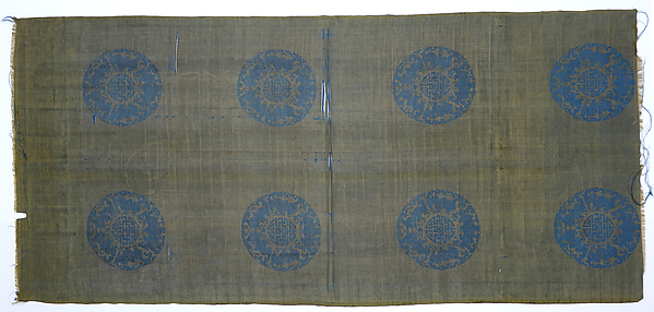 Textile with medallions of bats and character of longevity (shou) by an unrecorded maker, The Metropolitan Museum of Art
