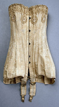 Corset from c. 1905, labeled Radical, by Federer & Piesen, Prague, made  of striped canvas, machine-made lace, ribbons, and leather. Museum of  Decorative Arts In Prague : r/fashionhistory