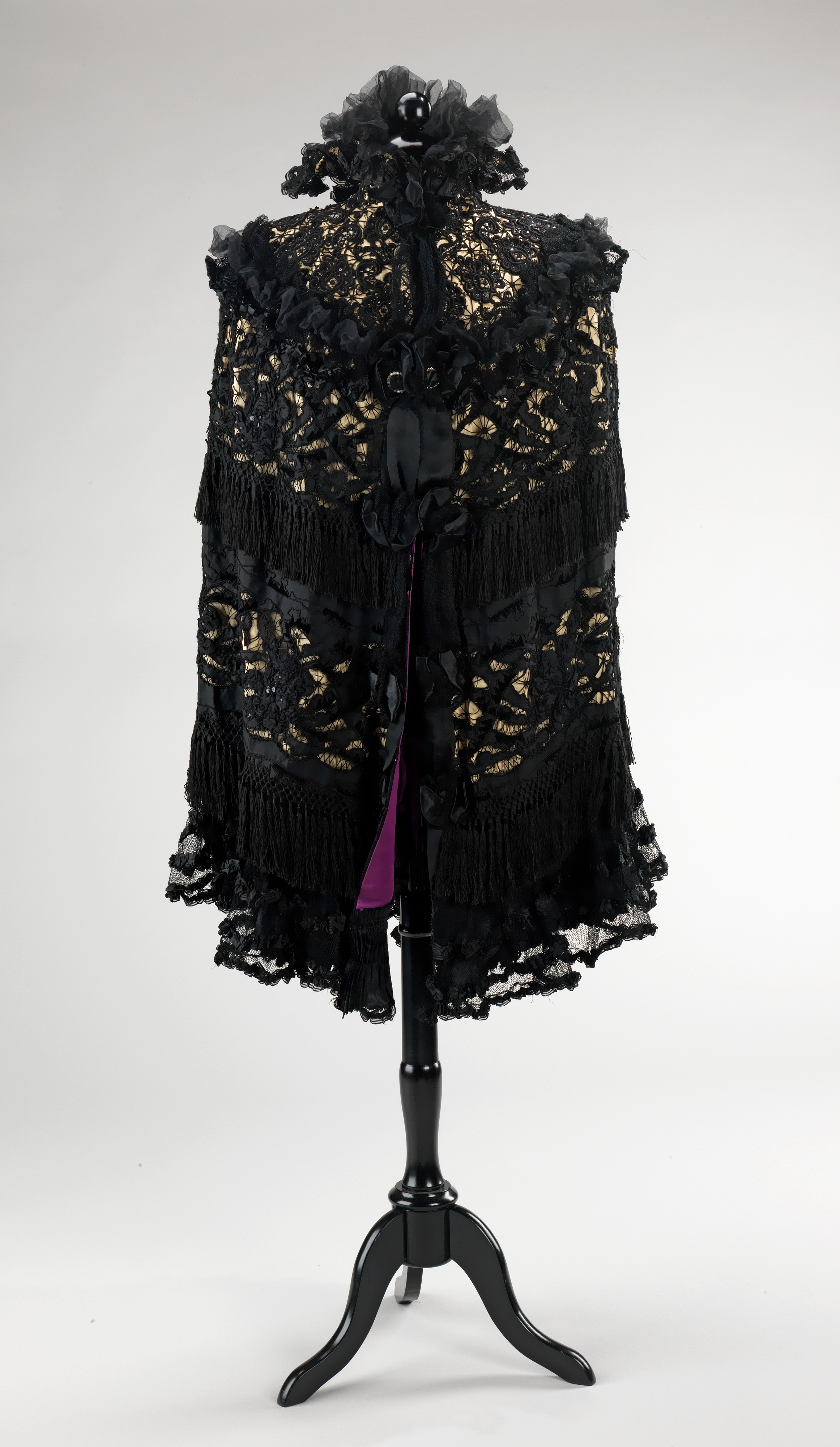 Mourning cape, Abraham & Straus, silk, American