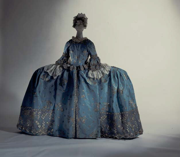 18th century blue dress 18th Century Ball Gown Square Neck Long Sleeves Maria Antonietta Rococo Victorian Renaissance Vacation Dress, One-Size / Blue
