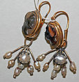 Earrings, metal, European, Eastern