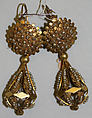 Earrings, metal, European, Eastern