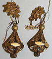 Earrings, metal, European, Eastern