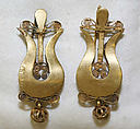 Earrings, metal, European, Eastern
