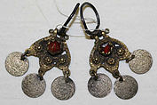 Earrings, metal, European, Eastern