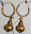 Earrings, metal, European, Eastern