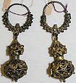 Earrings, metal, European, Eastern