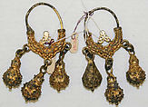 Earrings, metal, European, Eastern
