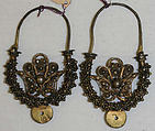 Earrings, metal, European, Eastern
