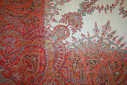 Shawl, wool, silk, probably British