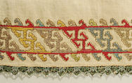 Smock, linen, silk and metal thread, Italian