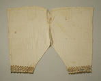 Trousers, linen, silk and metal thread, Italian