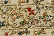 Trousers, linen, silk and metal thread, Italian