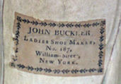 Slippers, silk, leather, American