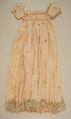 Dress, silk, metallic thread, French