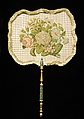 Fan, Wood, paper, wool, silk, French