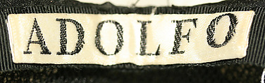 Hat, Adolfo (American, born Cuba, Cárdenas 1923–2021 New York), [no medium available], American