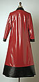Ensemble, Pierre Cardin (French (born Italy), San Biagio di Callalta 1922–2020 Neuilly), (a) plastic (polyvinyl chloride, casein); (b) wool, French
