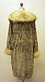 Evening coat, House of Lanvin (French, founded 1889), silk, fur, French