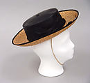 Hat, straw, leather, French